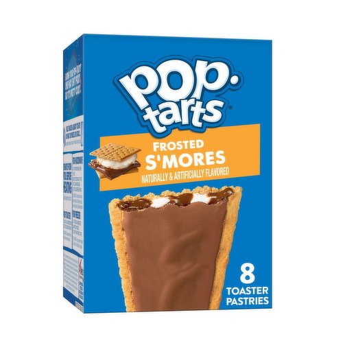 Pop-Tarts Frosted S'mores toaster pastries are a delicious treat to look forward to any time of day. Includes one, 13.5-ounce box of Frosted S’mores Pop-Tarts. Jump-start your day with a sweet and decadent blast of gooey, s'mores-flavored filling encased in a pastry crust, topped with yummy frosting. It’s a quick and tasty anytime snack for the whole family; Pop-Tarts toaster pastries are an ideal companion for lunchboxes, after-school snacks, and on-the-go moments. Not just for mornings, the versatile deliciousness of Pop-Tarts fits into your lifestyle just about anywhere there's time for a snack. Store them in your desk drawer for a pick-me-up at the office, keep them on hand in your pantry for a sweet after-dinner treat, or bring some in the car for a satisfying snack on the road. These toaster pastries also make welcome additions to care packages, goodie bags, and gift baskets for a pleasant surprise friends and family will be delighted to unwrap. Just pop them in your toaster for a crisp, warm crust, heat them in the microwave, or enjoy them straight out of the foil with a glass of ice-cold milk.