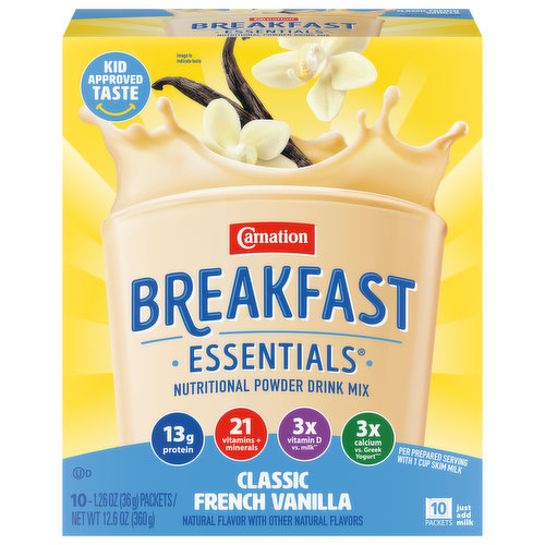 Carnation Breakfast Essentials Nutritional Powder Drink Mix, Classic French Vanilla