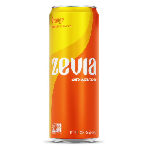 Zevia Soda, Zero Calorie, Orange