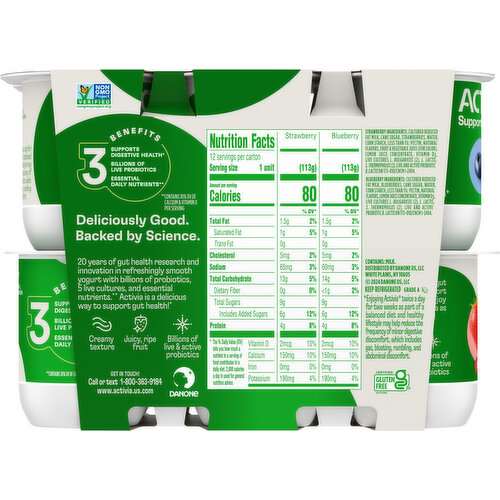 Activia Low Fat Strawberry/Blueberry Yogurt