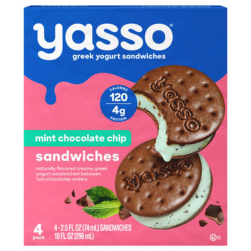 Yasso Greek Yogurt Sandwiches, Mint Chocolate Chip