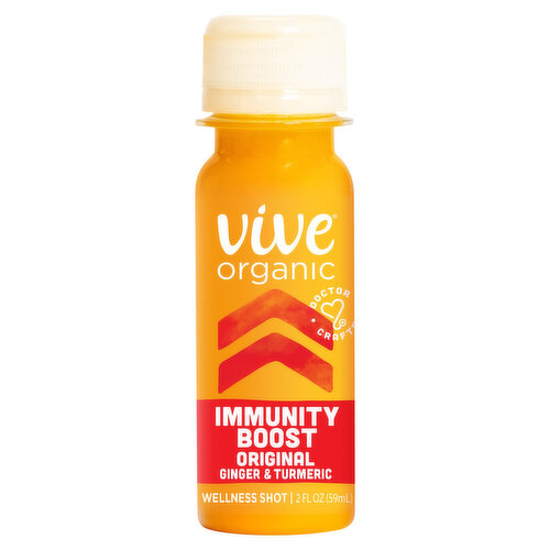 Vive Organic Wellness Shot, Original, Ginger & Turmeric, Immunity Boost