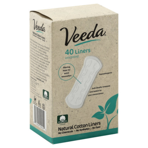 Veeda Liners, Unscented and Folded