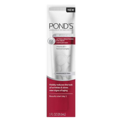 Pond's Rejuveness Eye Cream, Lifting & Brightening, Fragrance-Free