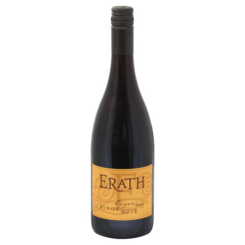 Grapes from the earth, wines from the heart - Erath. This soft and approachable Oregon Pinot Noir appeals to red and white wine lovers alike. Crafted to highlight Pinot's best characteristics, enjoy it on its own or discover how well it pairs with a wide variety of foods, from fish to pasta to red meat. Since 1967. Alc 13.0% by vol.