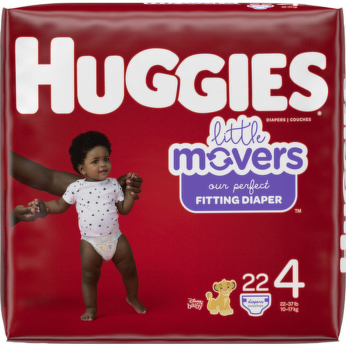 10-17 kg. Little Snugglers: Our perfect diaper for gentle skin protection. Huggies diapers contain safe, absorbent particles that gel when wet. If you notice a small amount of gel-like material on your baby’s skin, it can be removed with a baby wipe or damp washcloth. Huggies.com. how2recycle.info. Dispose of properly. Made in the USA from domestic and imported material.
