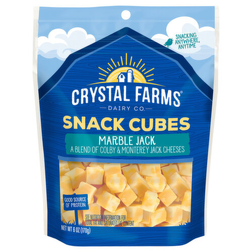 Crystal Farms Cheese, Marble Jack, Snack Cubes