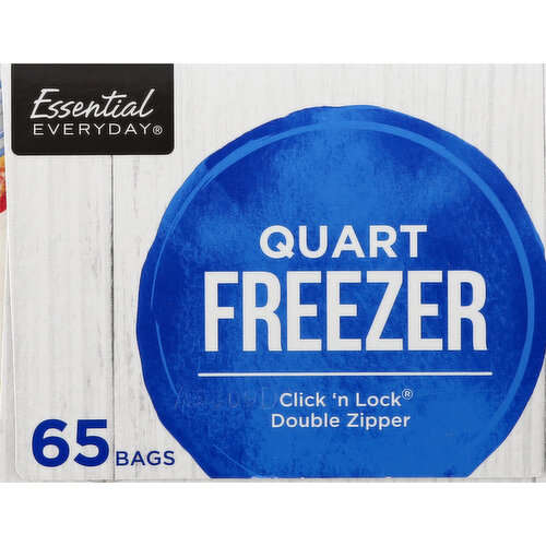 Essential Everyday Freezer Bags, Double Zipper, Quart