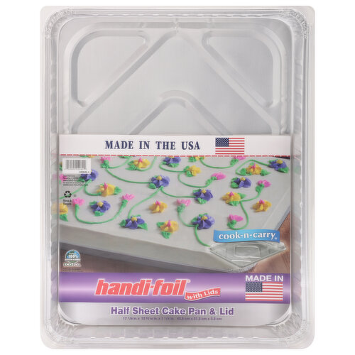 Handi-Foil Cake Pan & Lid, Half Sheet