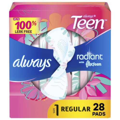 Always Radiant Always Radiant Teen Pads, 28 CT
