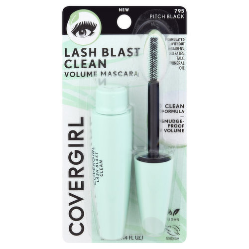CoverGirl Lash Blast Clean Mascara, Volume, Pitch Black 795