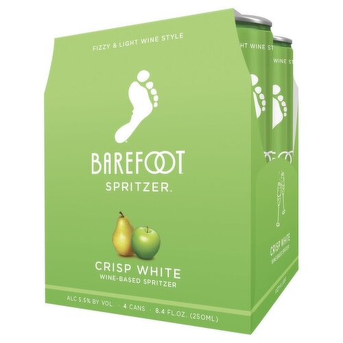 Barefoot Spritzer Crisp White Wine 4 Single Serve