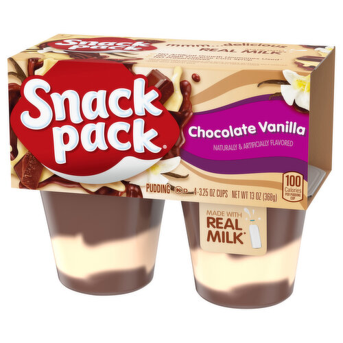 Snack Pack Chocolate Vanilla Flavored Pudding