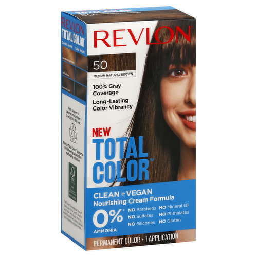 Revlon Total Color Permanent Color, Medium Natural Brown 50