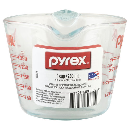 Pyrex 2 Cups/1/2 Liter Glass Measuring Cup Made in USA 