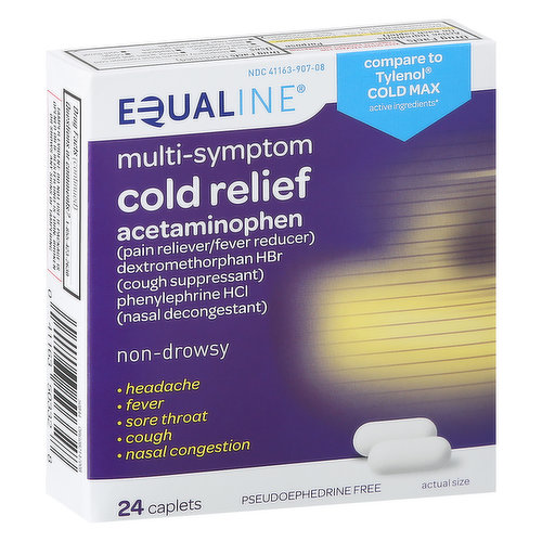 Equaline Cold Relief, Multi-Symptom, Acetaminophen, Caplets