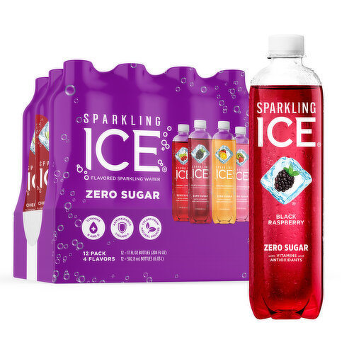 Sparkling Ice Sparkling Water, Flavored, Zero Sugar, 4 Flavors, 12 Pack