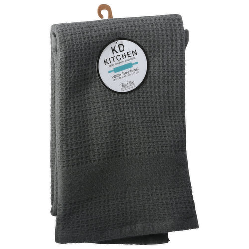 KD Kitchen Terry Towel, Waffle, Graphite