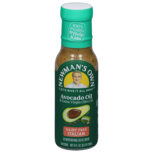 Newman's Own Dressing, Dairy Free, Italian, Avocado Oil & Extra Virgin Olive Oil