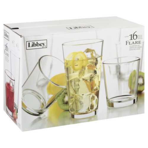 Libbey Flare 16-Piece Glassware Set