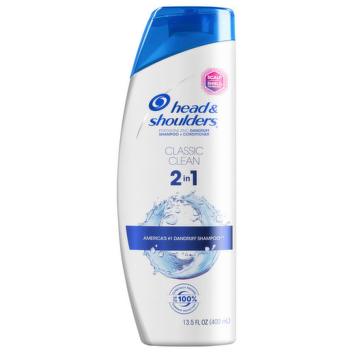 Introducing your everyday shower essential: Head and Shoulders Classic Clean 2-in-1 formula, brought to you by the #1 dermatologist recommended brand in America. Clinically proven to relieve dry, itchy scalp+ and protect against flakes, itch+, oil^ and dryness, Classic Clean 2-in-1 anti-dandruff shampoo and conditioner ensures that your scalp feels clean and healthy and your locks shine. Featuring the light, clean scent you know and love, Classic Clean 2-in-1 formula cleans and conditions hair at once for an improved shower experience.
+itch associated with dandruff
*visible flakes; with regular use
^ washes away oil & flakes