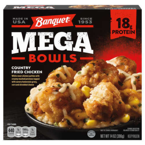 Banquet Mega Bowls Mega Bowls Country Fried Chicken Frozen Meal