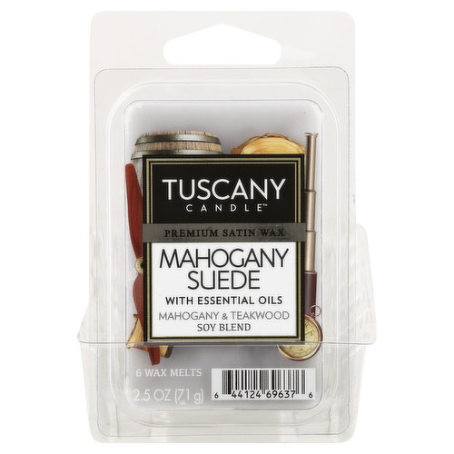 Tuscany Candle Wax Melts, Premium Satin, Mahogany Suede