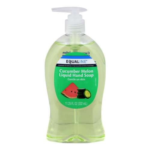 Compare to Softsoap crisp cucumber & melon hand soap (This product is not manufactured or distributed by Colgate-Palmolive Company, distributor of Softsoap crisp cucumber & melon hand soap). Gentle on skin. supervaluprivatebrands.com.