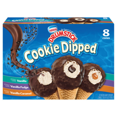 Drumstick Cookie Dipped Frozen Dairy Dessert Cones Variety Pack