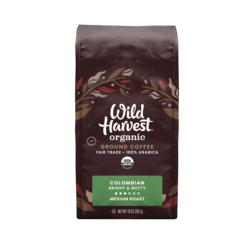 Wild Harvest Coffee, Ground, 100% Arabica, Medium Roast, Organic, Colombian