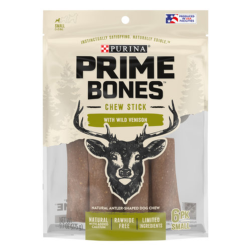 Prime Bones Prime Bones Chew Stick, with Wild Venison, Small (5-5 lbs), 6 Pk