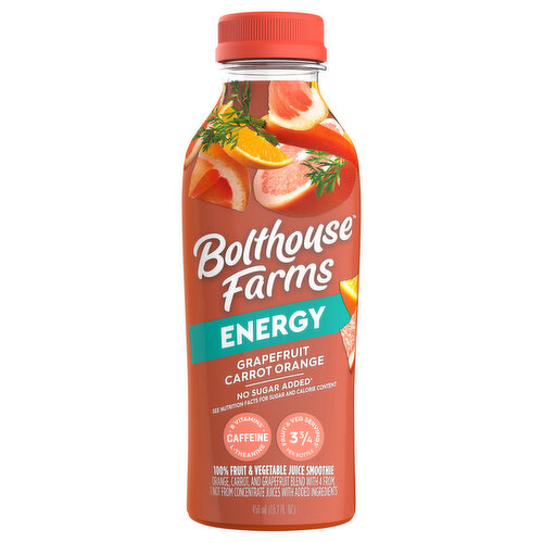 Bolthouse Farms Fruit & Vegetable Juice Smoothie, Grapefruit Carrot Orange, Energy