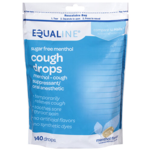 Equaline Cough Drops, Sugar Free, Menthol Flavor