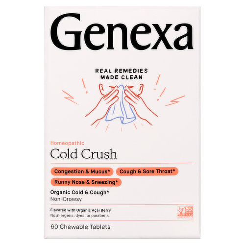 Genexa Cold Crush, Homeopathic, Acai Berry, Chewable Tablets