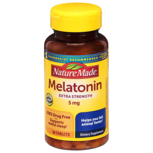 Nature Made Melatonin, Extra Strength, 5 mg, Tablets