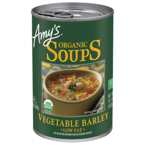 Amy's Soups, Organic, Low Fat, Vegetable Barley