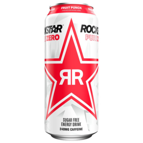 Rockstar Pure Zero Energy Drink, Sugar Free, Fruit Punch