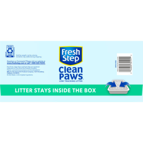 Fresh Step Clean Paws Cat Litter - Multi-Cat, Clumping, Unscented 38 lb