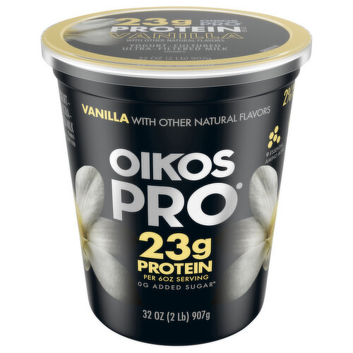 Oikos Pro Yogurt, Ultra-Cultured, Yogurt-Cultured, 2% Milkfat, Vanilla