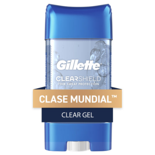 Gillette Antiperspirant and Deodorant for Men, Clear Gel, Clase Mundial, 3.8oz