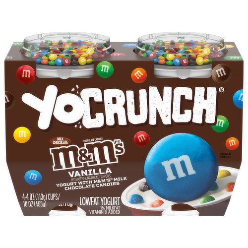 YoCrunch Yogurt, Lowfat, M&M's, Vanilla