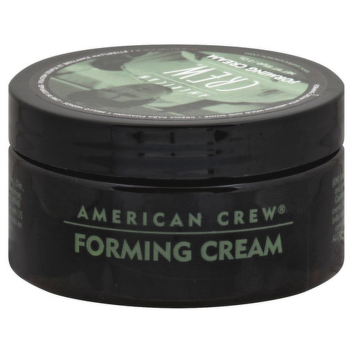 Forming cream with medium hold and shine. www.americancrew.com. Easy to use styling cream works well for all hair types. Carnauba wax and glycerin yield strong hold with pliability and a natural shine. www.americancrew.com.