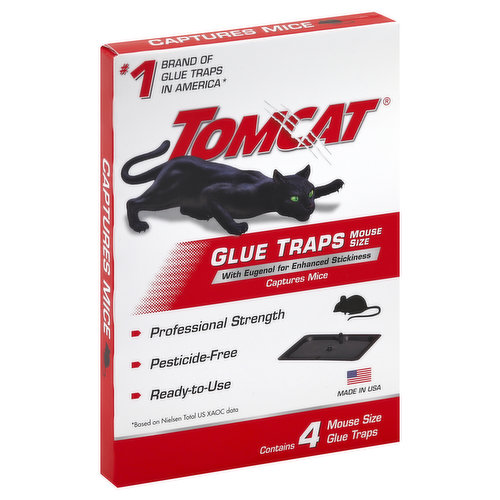 Tomcat Mouse Trap with Immediate Grip Glue, Ready-To-Use, 4 Traps