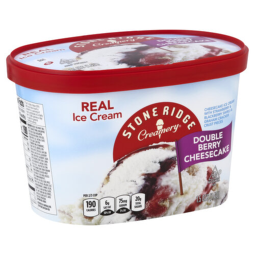 Stone Ridge Creamery Ice Cream, Double Berry Cheesecake