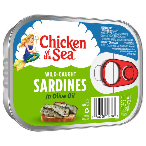Chicken of the Sea Sardines, In Olive Oil, Wild-Caught