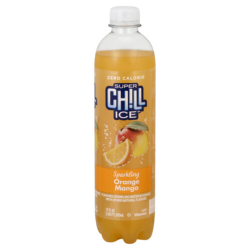 Super Chill Ice Sparkling Water Beverage, Orange Mango