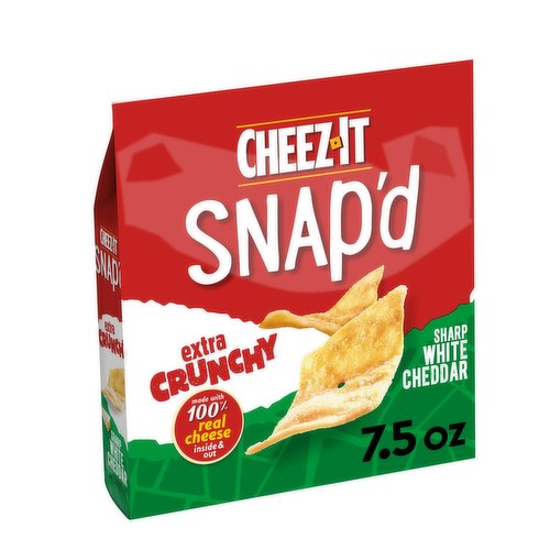 Cheez-It Snap'd Cheese Cracker Chips, Sharp White Cheddar