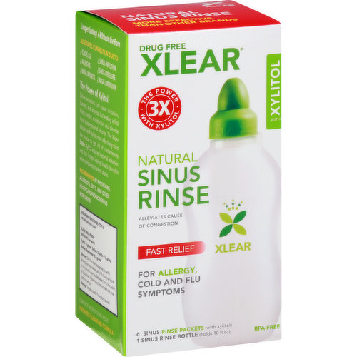 XLEAR Sinus Rinse, Natural, Fast Relief, With Xylitol