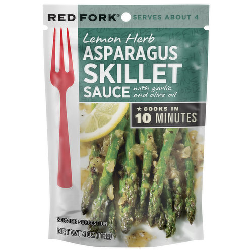 Red Fork Skillet Sauce, Lemon Herb Asparagus