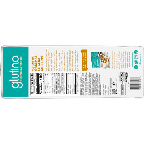 Glutino English Muffins, Gluten Free, Original